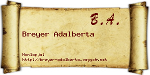 Breyer Adalberta névjegykártya